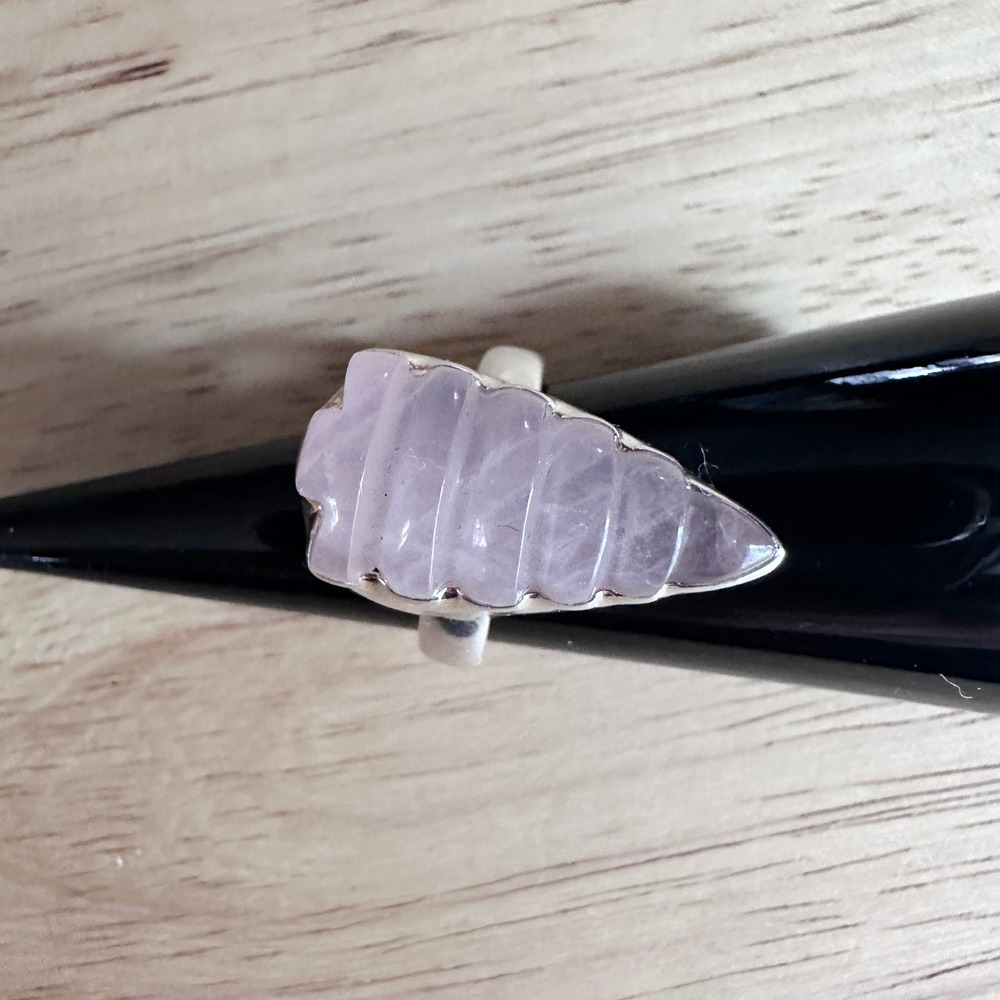 Sterling Silver‎ Rose Quartz Arrowhead Ring Size 6 Southwestern Statement - Picture 6 of 10